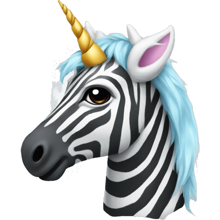 Unicorn with zebra hat emoji