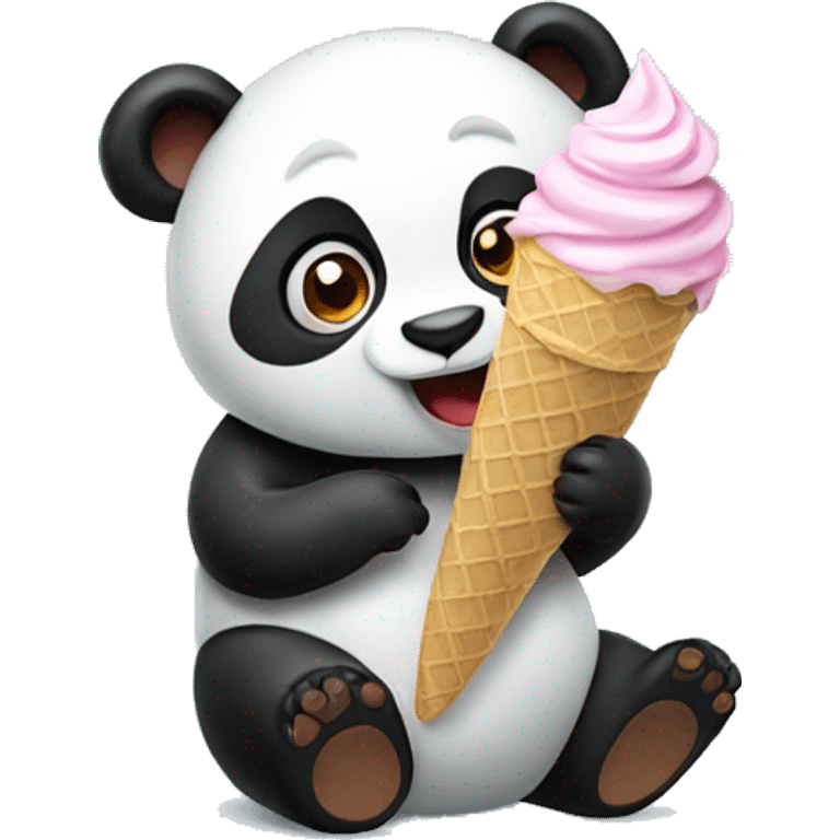 Panda eating ice cream emoji