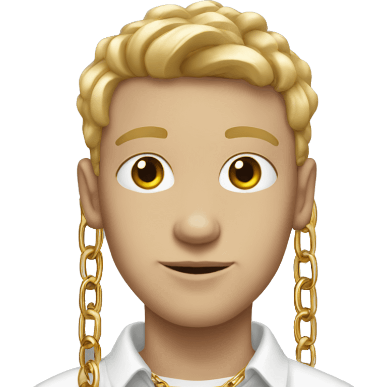 White boy with gold chains emoji