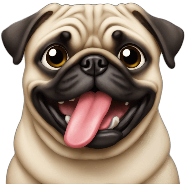 pug licking itself emoji