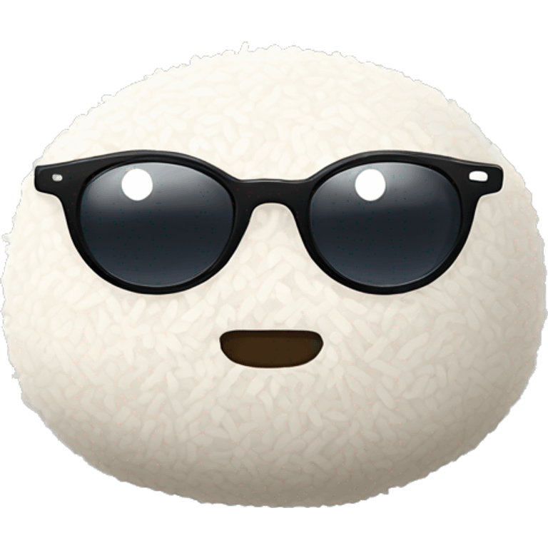 rice ball with glasses emoji