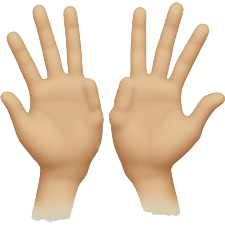 2 hands in the shape of "AN" emoji