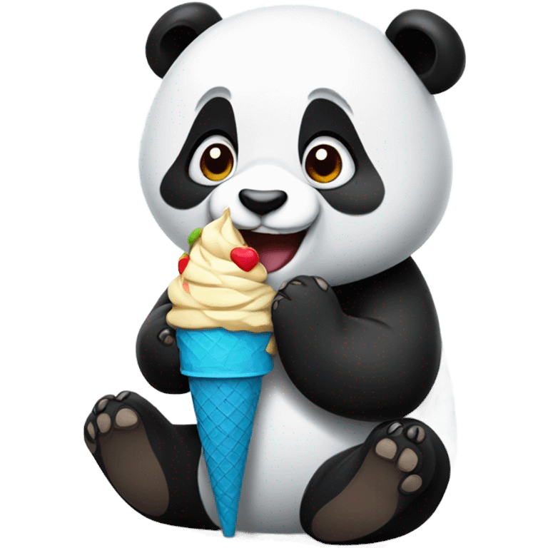 Panda eating ice cream emoji