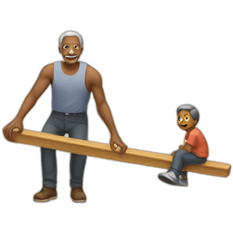 old and young balence see saw emoji