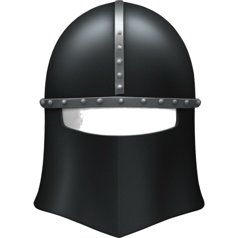 "A robust, black knight's helmet providing full coverage." emoji