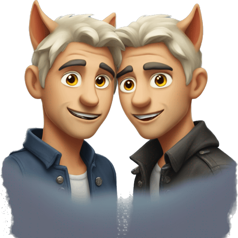 Couple gay de loup garou emoji