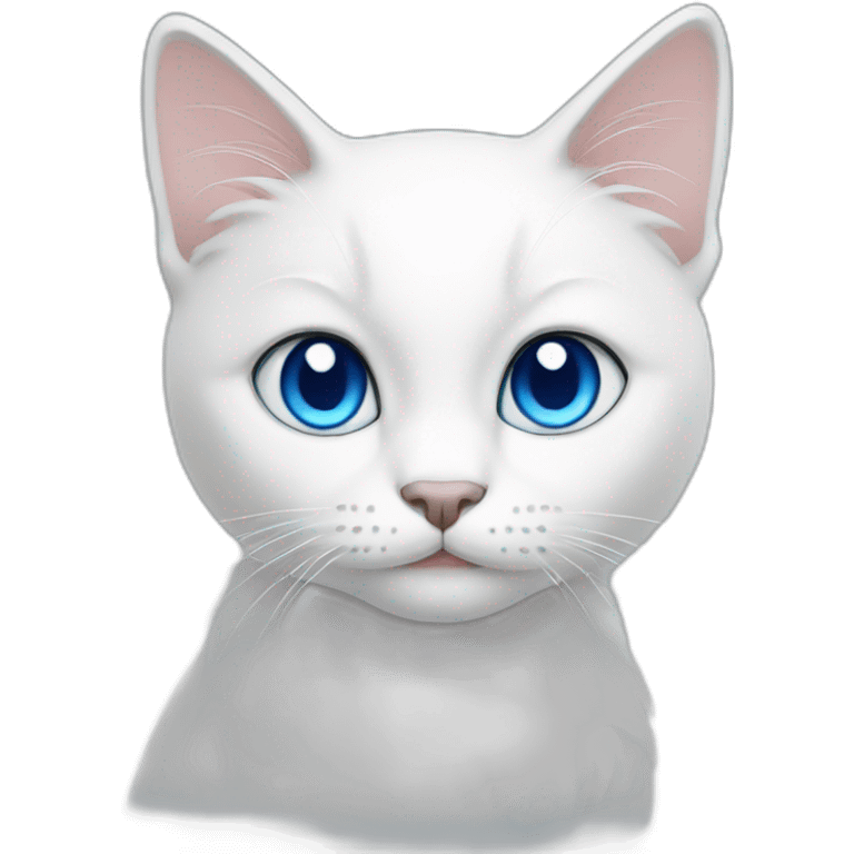 White cat with blue eyes emoji