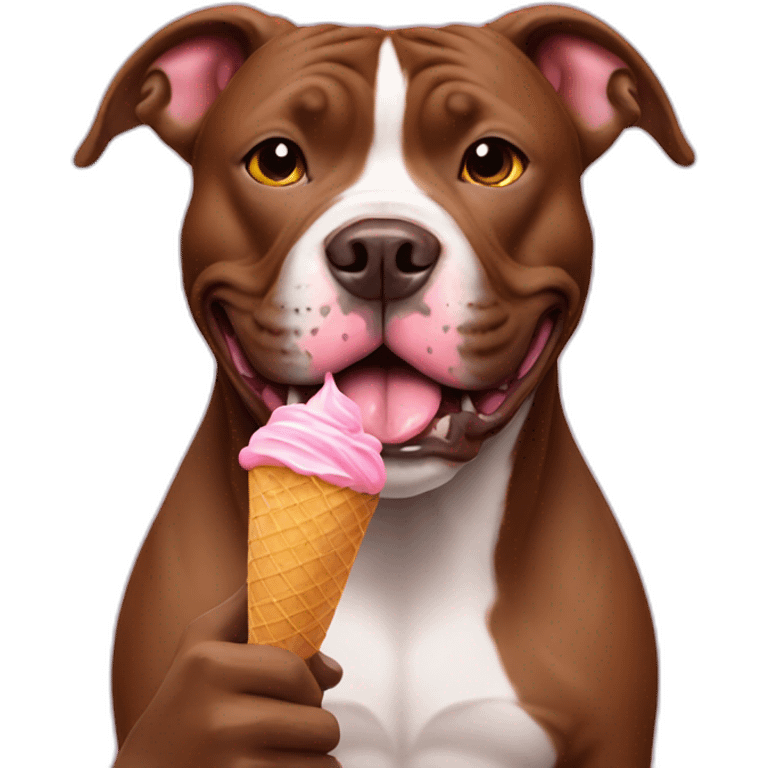 Pitbull holding ice cream emoji