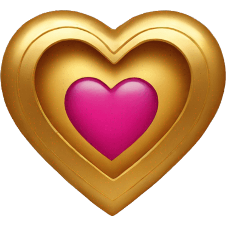 Gold heart frame emoji