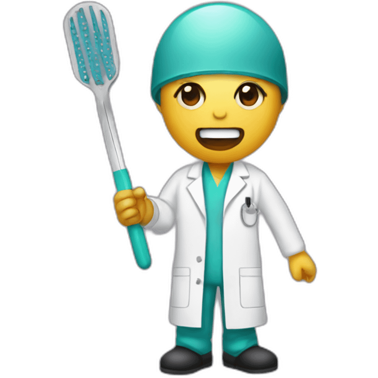 Ent surgeon holding metal tongue depressor instrument  emoji