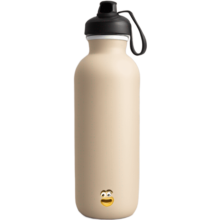 Beige plain cute Gym water bottle emoji