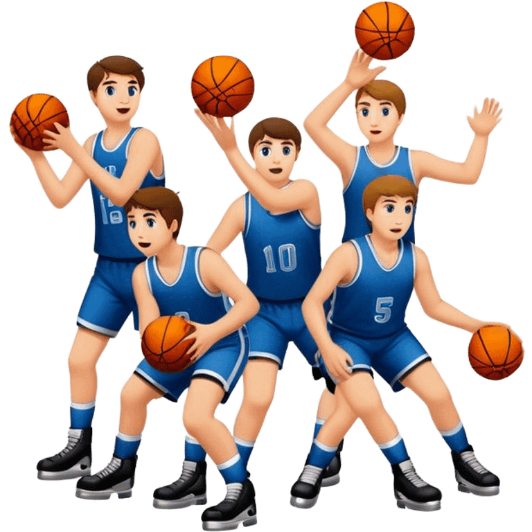 Hockey team  playing basketball  emoji