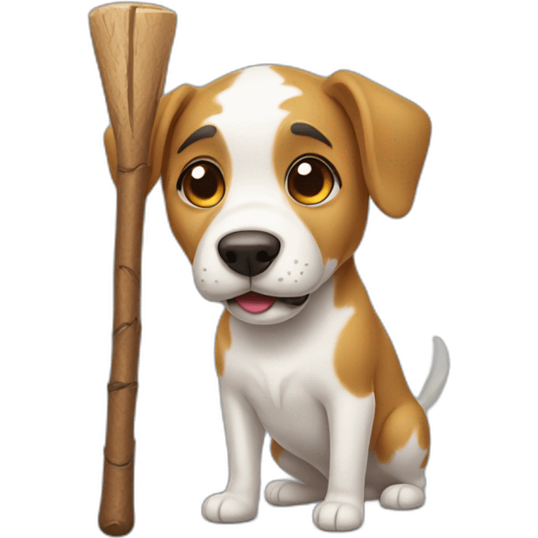 Dog with a stick emoji