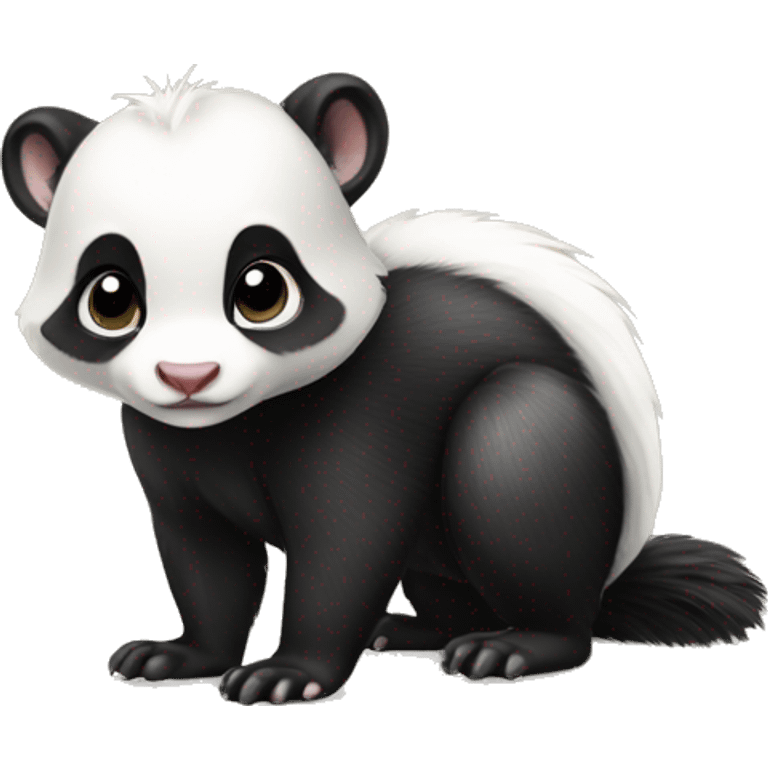 Cute baby skunk-panda-hybrid full body emoji