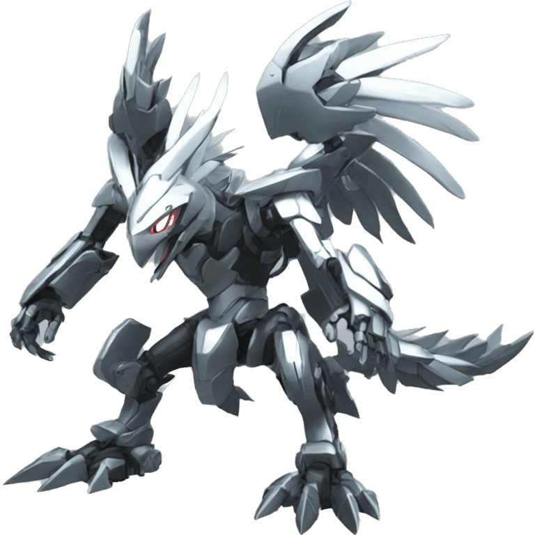 Silver-Metallic-Silvally-Mecha full body emoji