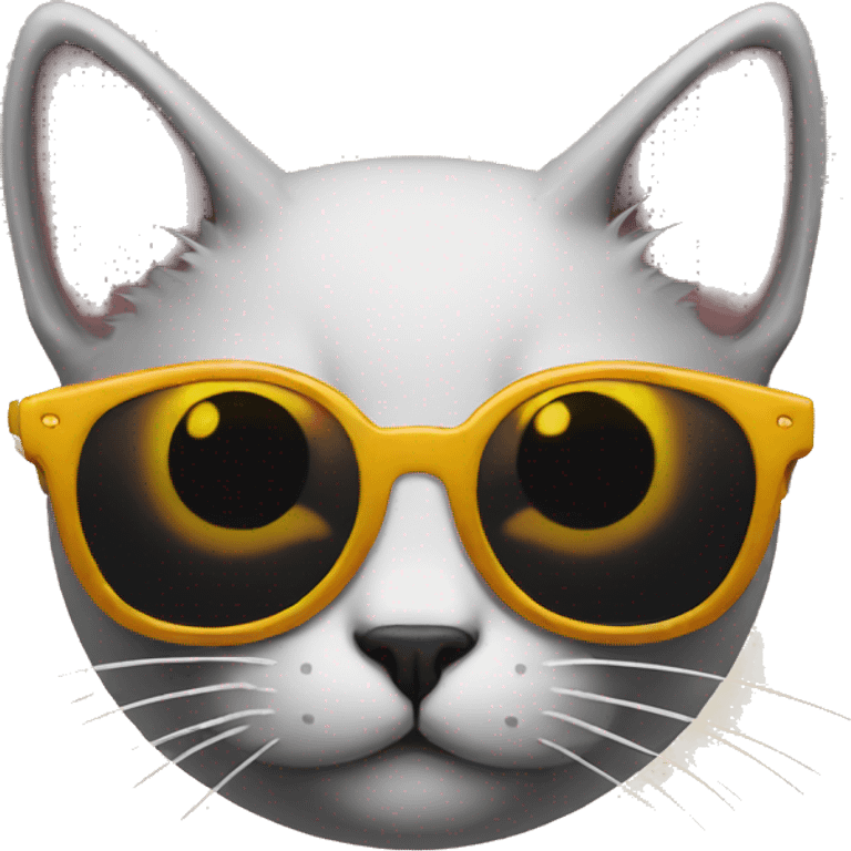 cat with sunglasses in solar eclipse emoji