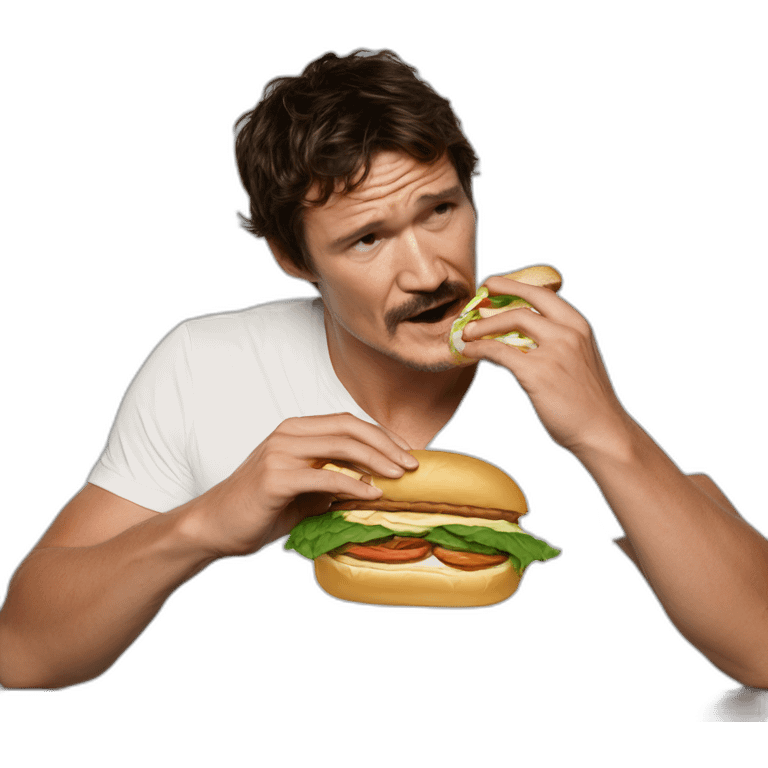 Pedro Pascal eating a sandwich meme emoji