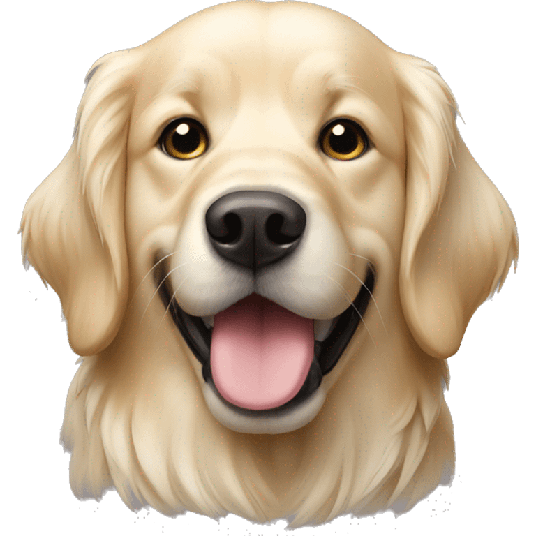 English cream golden retriever bust emoji