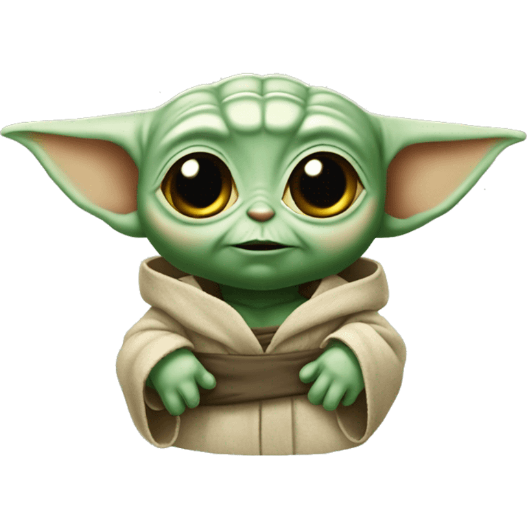 Baby Yoda nerd face emoji