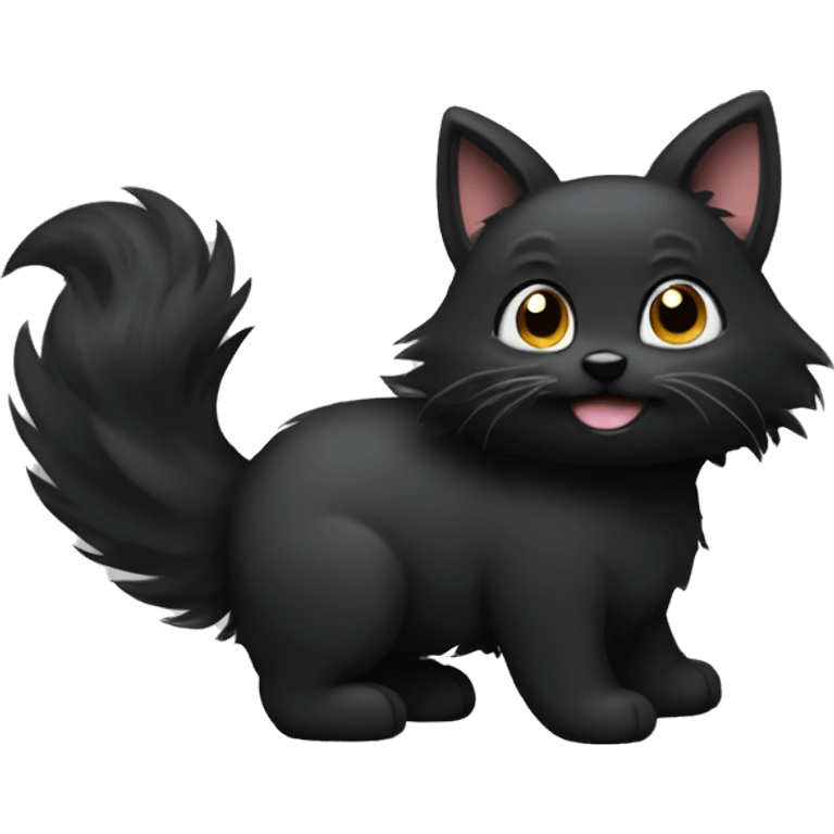 Black Furry Tail wiggeling emoji