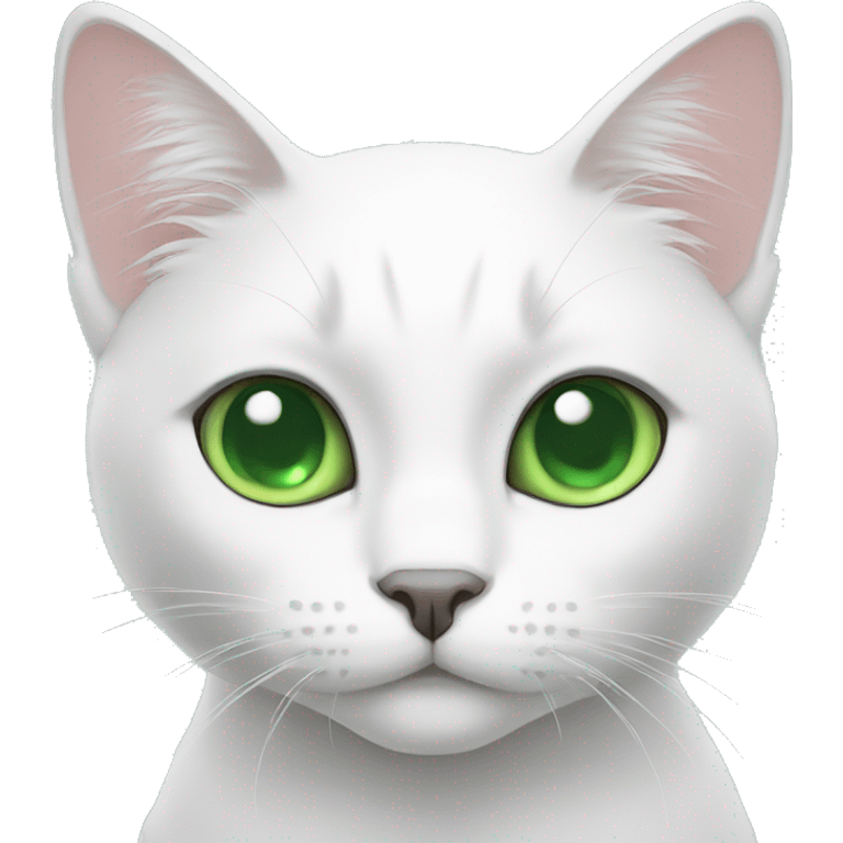 white cat with green eyes emoji