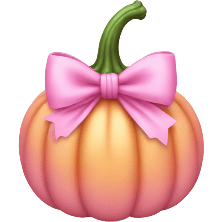 Light pink soft  Pumpkin with a pink bow emoji