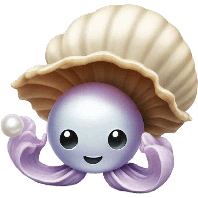 Dancing Clam with a pearl  emoji