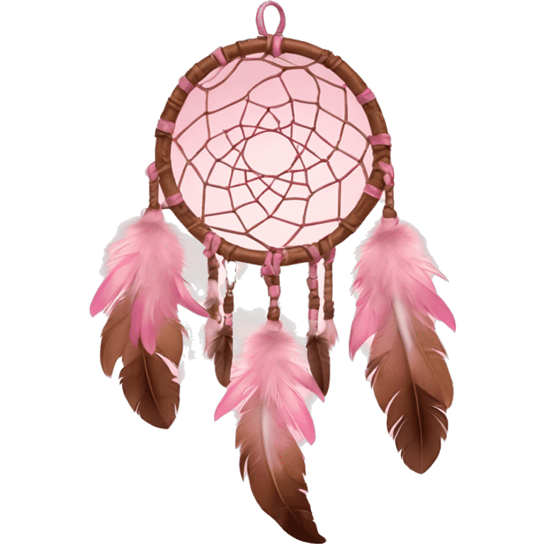  pink and brown dream catcher with feathers  emoji