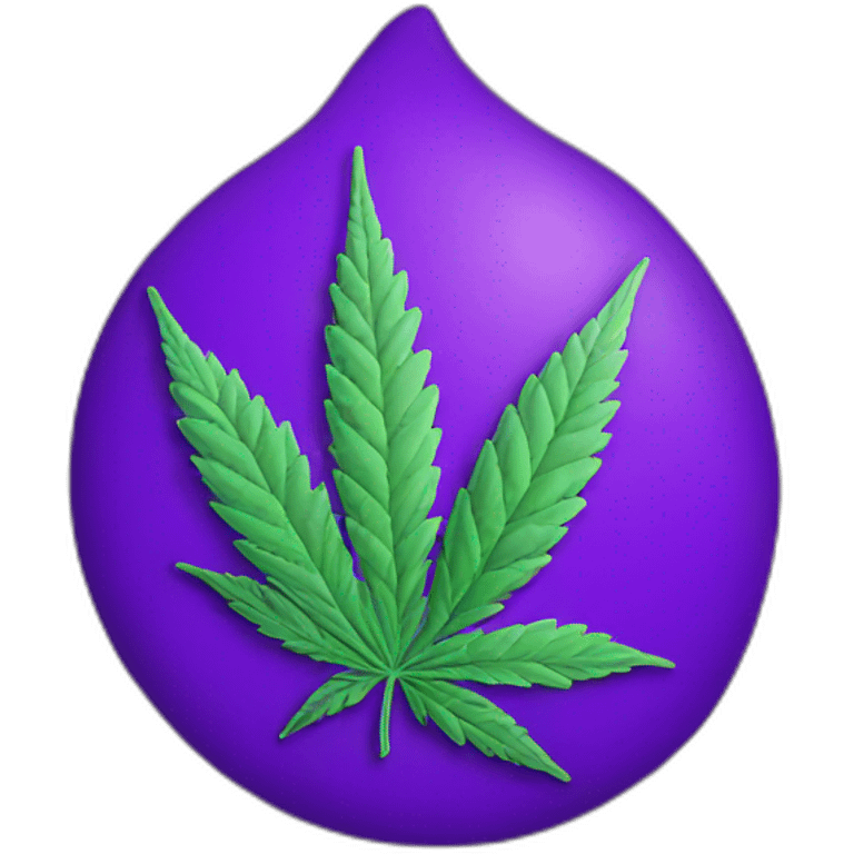 Cannabis bud purple emoji