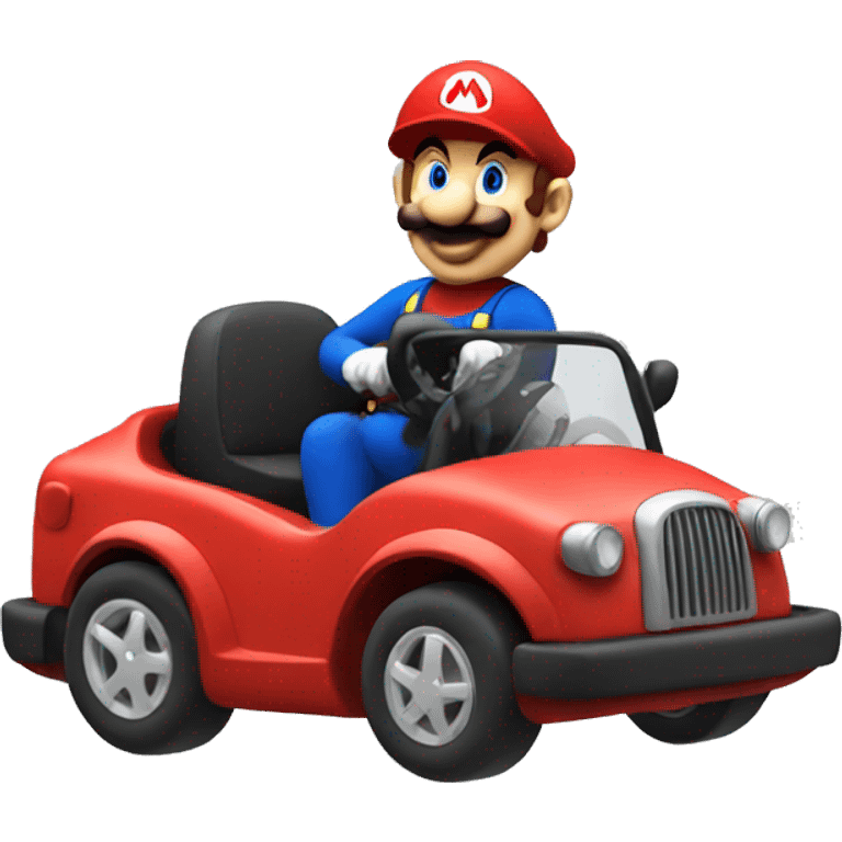 Mario driving a car emoji