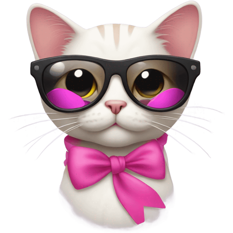 Cat with sunglasses I with a pink Ruben  emoji