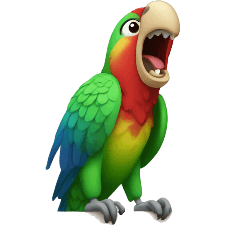 A parrot yawning emoji