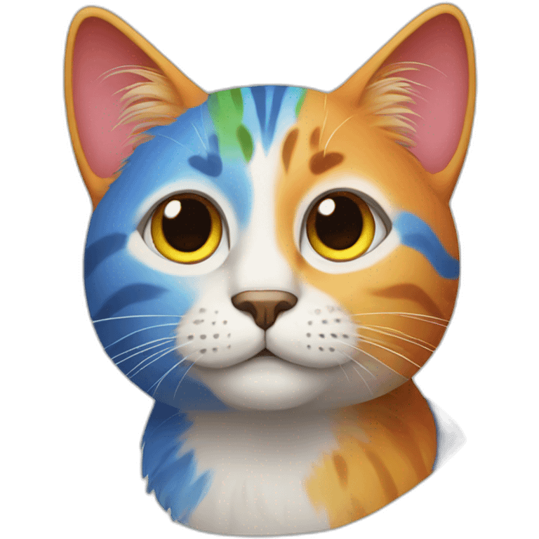 Colourful cat emoji