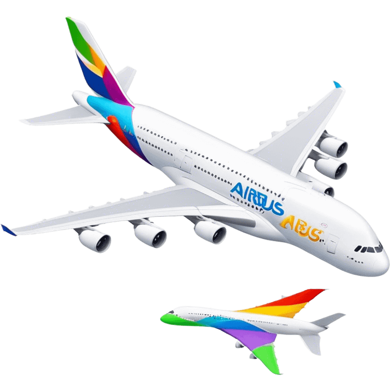 Airbus A380 - Airbus (Model Year: 2021) (Iconic colour: White with colorful tail) emoji