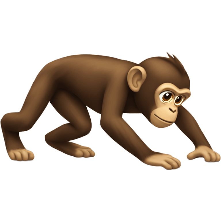 Monkey crawling on ground emoji