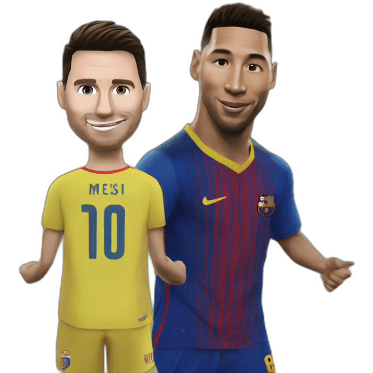 Messi en train de jouer avec ronaldo emoji