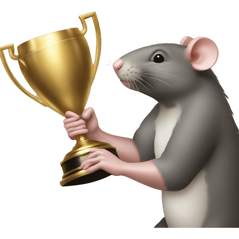 2 rat fighting for a ball, one holding a trophee emoji