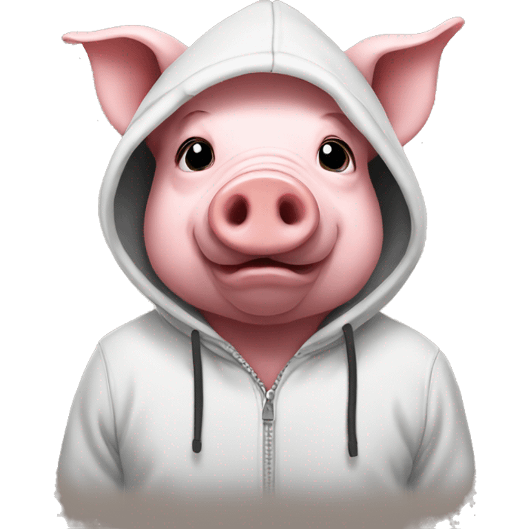 Pig wearing hoodie emoji