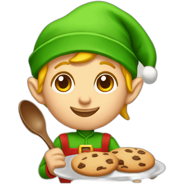 Elf baking cookie emoji