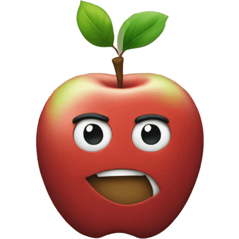 A red and green apple put together in one emoji