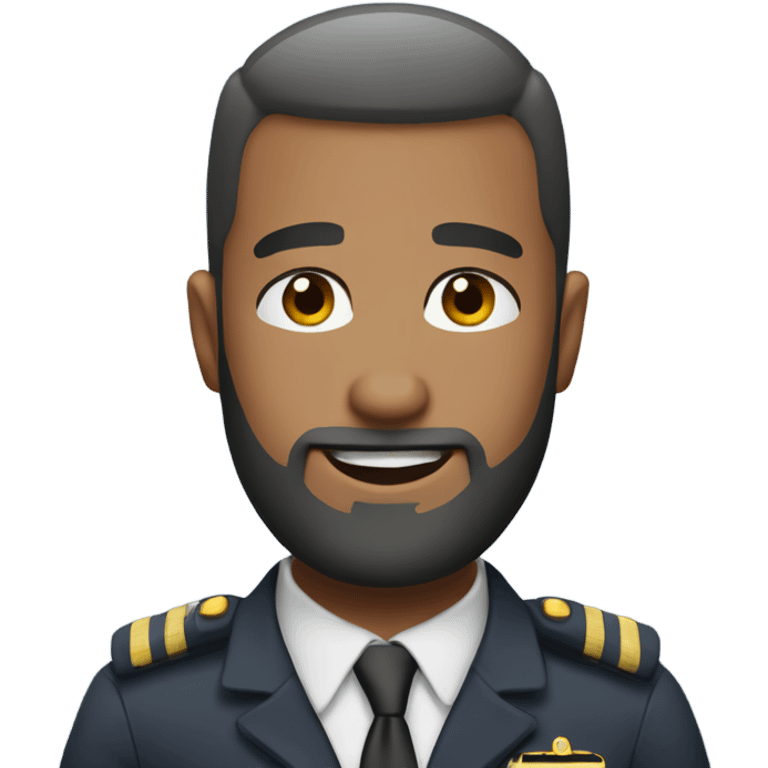 Airline Pilot with buzz cut and a stable beard emoji