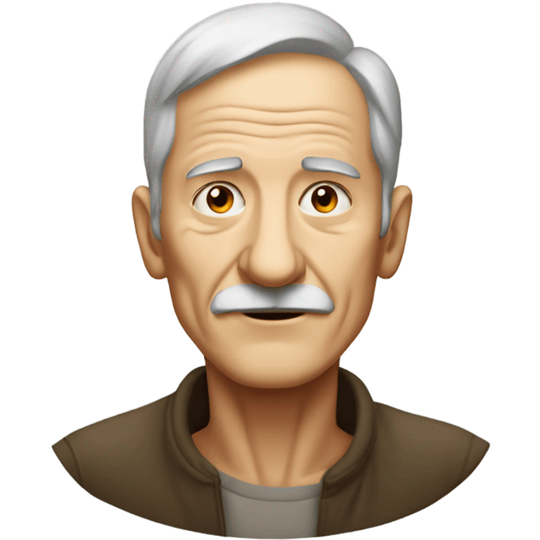 old man portrait indoors with thinner neck emoji