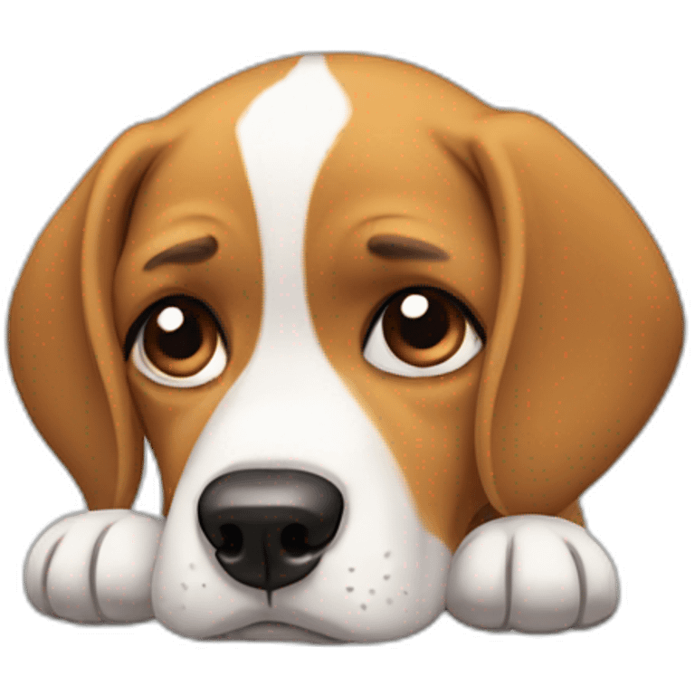 Crying and sad beagle emoji