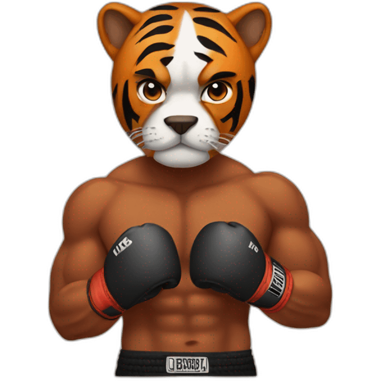 Boxer with tiger power  emoji