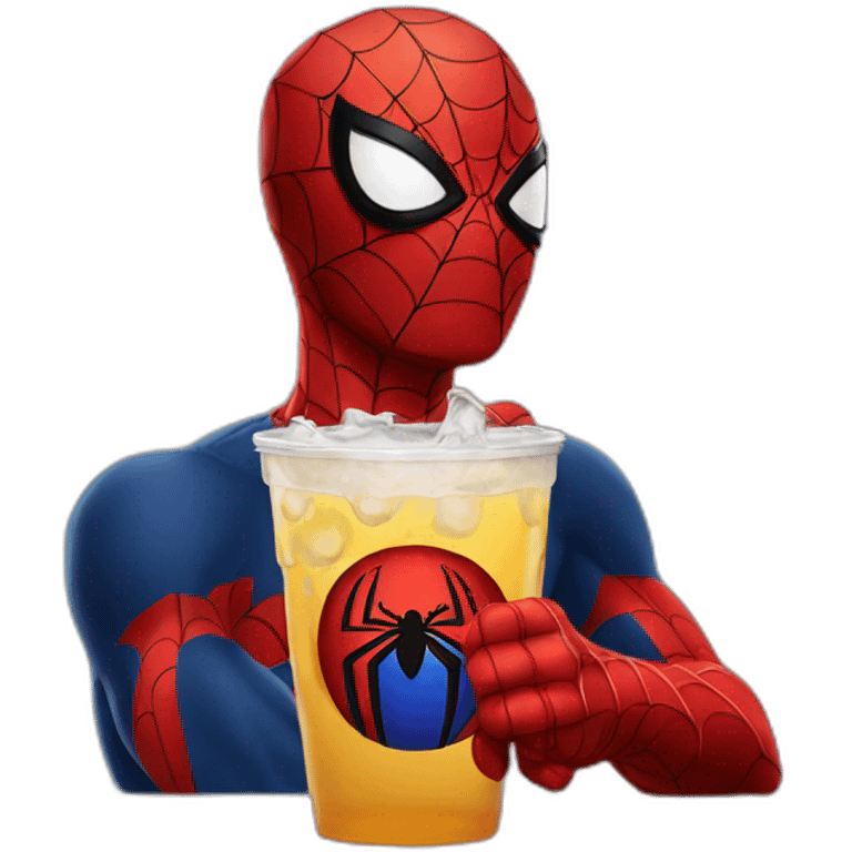 spiderman drinking emoji