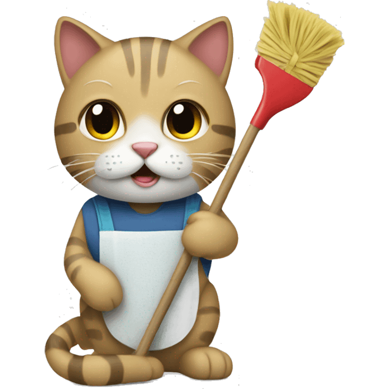 Cleaning cat emoji