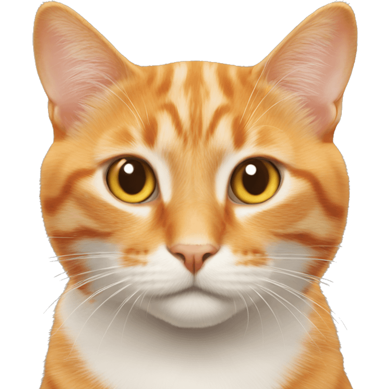 Orange cat all orange face white chest emoji