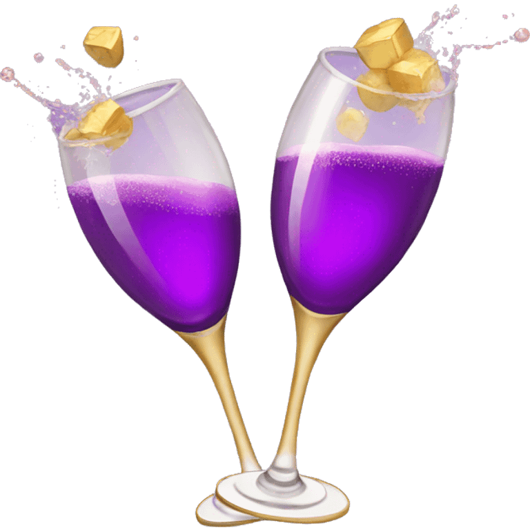 Cheers with purple Champagne  emoji