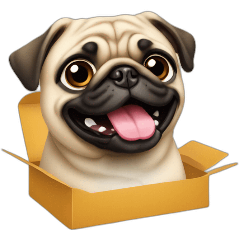 pug from gift box emoji