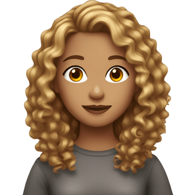 girl with brown curly hair blonde highlights  emoji